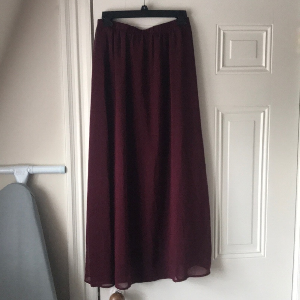 Burgundy maxi skirt
